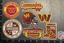 LOT OF 8 WASHINGTON COMMANDERS IRON ON EMBROIDERED PATCHES EVERYTHING IN PHOTO picture