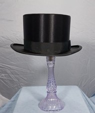 Edwardian style  vintage Satin Top Hat mens sz 7 3/8  large excellent condition picture