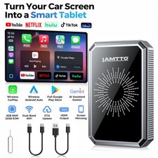 LAMTTO Wireless CarPlay Adapter Car AI Console,Gemini AI & Google Play,Plug&Play picture