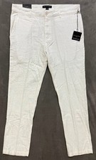 NWT SAKS FIFTH AVENUE WHITE LINEN BLEND PANTS SZ 34 picture