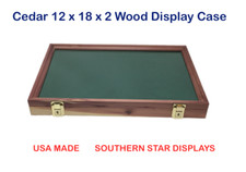 Cedar Wood Display Case  12 x 18 x 2 for Arrowheads Knives Collectibles & More picture