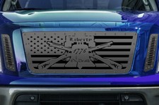 Custom Aftermarket Steel Grille Kit for 2016-2019 Nissan Titan LIBERTY OR DEATH picture