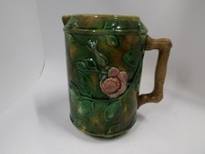 19th Century Majolica Milk Pitcher W/ Floral Motif picture