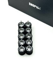 NEW 5 Sets For HW 62 Chevy Wheels Rubber Tires 1/64 Chrome US MAG WHEELS picture