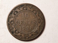 1888 Newfoundland Ten Cents, Good picture