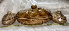 Vintage 1975 Atlantic Mold Ceramic Baked Potato Tureen Set Complete 8-Piece picture