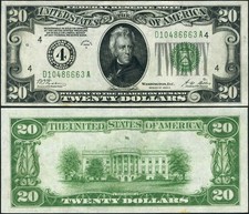 FR. 2051 D $20 1928-A Federal Reserve Note Cleveland D-A Block AU picture