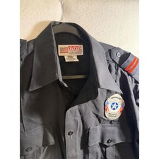 National Patrol Brosnan Security Uniform Shirt Black Short Sleeve 16-16.5 M picture