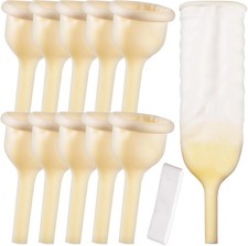 10Pack Male External Urine Collector with Soft Latex Sheath Adhesive Strap for S picture