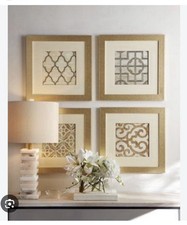 NEW Neiman Marcus / Horchow Set of 4 Gallery Paintings Artwork ... $1095+ picture