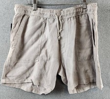 The Mens Store at Bloomingdale Solid Linen 7 Shorts 38 Sand Drawstring waistband picture