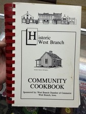 Vintage 1991 Historic West Branch Community Cookbook Iowa OOP picture