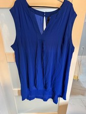 Melissa McCarthy Seven7 Plus Blue Sleeveless Blouse 3X Size Keyhole Back   35-22 picture