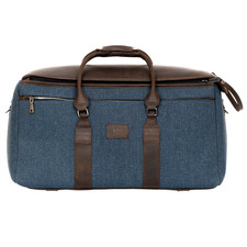 Trumpet Flugelhorn Double/Triple Gig Bag - Dark Blue Canvas & Brown Leather picture