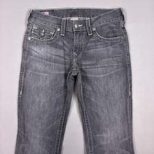 True Religion Jeans Men 32x32 Black Ricky Heavy Stitch Flap Denim Pants Made USA picture