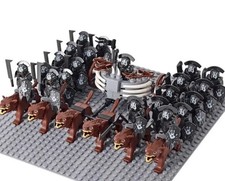21 NEW CUSTOM Lego Lord of the Rings Uruk-hai Minifigs Orc Army Wolves Chariot picture