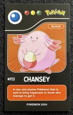CHANSEY - POKEMON KANTO RARE CCG POKEDEX BLACK RE-EDITIONS CARD picture