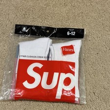 Supreme x Hanes Crew Socks Size 6-12 picture
