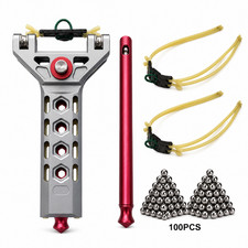 Professional Aluminum Slingshot for Adults 100 Steel Balls 2 Bands Kit picture