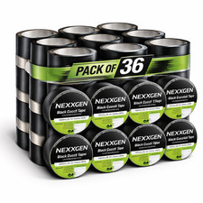 Pk of 36 NEXXGEN Black Duct Tape 2 in x 10 yd Strong Adhesive Heavy Duty Repair picture