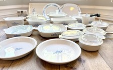 Vintage Corning Ware Cornflower Blue 40+ Piece Dish Set w/ Corelle & Lids picture