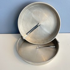 2 Vtg Mirro Aluminum Baking Cake Pans 8” Round 1108M USA Easy Sliders picture