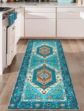 SERISSA Boho Washable Runner Rug, 2x6 Rug 2' x 6' (Runner), Blue/Multi picture