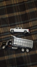 1990s Black Diecast KENWORTH W900 SEMI-TRUCK DUMP/CHEVY Silverado Popak New-Ray  picture