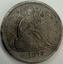 1875 S US Twenty Cent 20c Coin Short Lived Type Exact Coin Imaged #SL346 picture