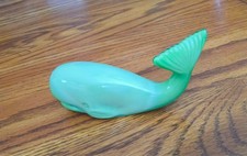 Rare Fenton Chameleon Green Slag Glass Whale Figurine Limited Edition picture