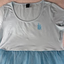 Disney Torrid Cinderella Blue Tulle Glitter Dress Womens Size 1 Castle Graphic picture