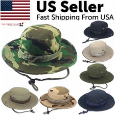 Boonie Bucket Hats Outdoor Fishing Hunting Wide Brim Mesh Camo Safari Sun Cap picture