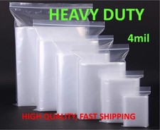 HEAVY DUTY 4 Mil Clear Zip Seal Bags Reclosable Top Lock Plastic Jewelry 4Mil picture