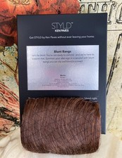 STYLD by KEN PAVES Mocha Brown Blunt Bangs Hair Extensions Human New Clip In picture
