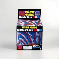Needoh Nice Cube Swirlin USA Fourth Of July Squishy Sensory Toy New AUTHENTIC picture