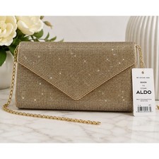 ALDO Geaven Gold Rhinestone Clutch Evening Bag Chain Strap NWT - Gorgeous picture
