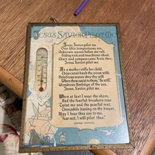 Jesus Savior Pilot Me Poem Print Edward Hopper Framed Vintage 1930s  Art Deco picture