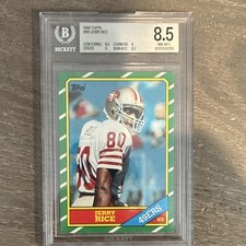 Topps 1986 Jerry Rice Rookie Card #161 49ers  BGS 8.5 picture