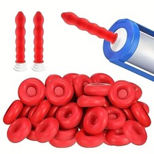 30pcs Red Caulk Cap Glue Nozzle Seal Protective Covers for Caulking Tubes - NEW picture