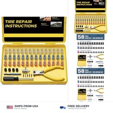AUTOWN Tire Repair Kit with Tire Plugs Screw Type, Heavy Duty Flat Tire Punct... picture