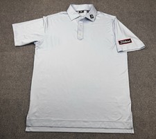 FootJoy Titleist Polo Shirt Mens Medium Light Blue Golf Performance Preppy Logo picture