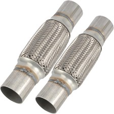 2 Pack 2.5 x 6 x 10 Inch Stainless Steel Heavy Duty Exhaust Flex Pipe, Double... picture