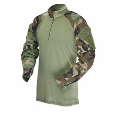 Tru-Spec TRU 1/4 Zip Combat Shirt Woodland Camo Medium Regular MR 2545004 picture