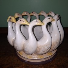 Vintage Ardalt Portugal 8016 Goose Gaggle Ceramic Planter Cachepot Centerpiece picture