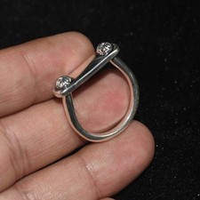 Large Antique Medieval Solid Silver ring Circa 500 CE to 1500 CE picture