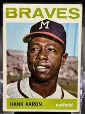 1964 Topps #300 Hank Aaron Milwaukee Braves Hall of Fame Vintage Card picture