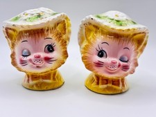 Vintage Enesco Winking Kitties Salt & Pepper Shaker Set JAPAN - Anthropomorphic picture