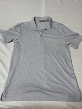 Travis Mathew Polo Shirt Mens Medium Gray Short Sleeve Golf Stretch Logo picture