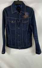 Vivienne Westwood Anglomania Men's Blue Denim Jacket Orb Skull Sz M picture