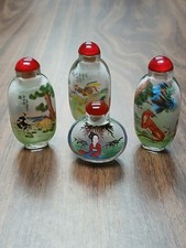 Vintage Chinese Inside-Painted Glass Snuff Bottles – Lot of 4 picture